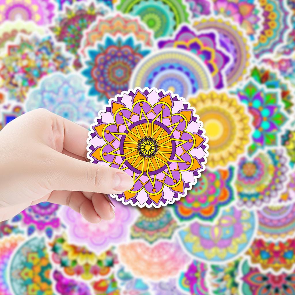 50 Mandala Graffiti Stickers Suitcase Car Laptop Skateboard Water Cup Waterproof Decorative Stickers
