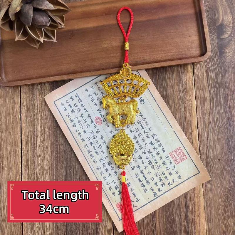 2026 New Year Lucky Decoration Year Of The Horse Wall Hanging Ornament Chinese Car Pendant Accessories Housewarming Gifts