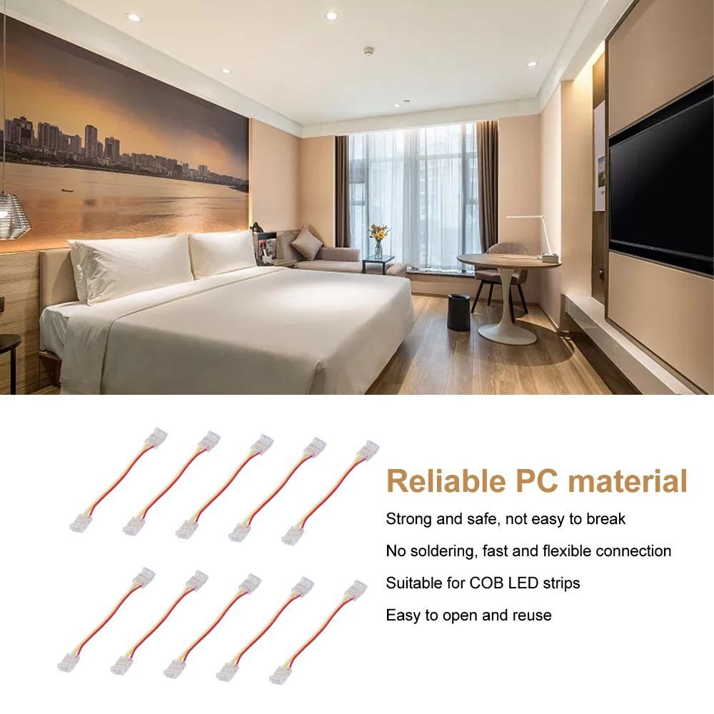 10pcs 3Pin LED Light Strip Connectors 8mm/10mm Light Strip Connectors  For Warehouse