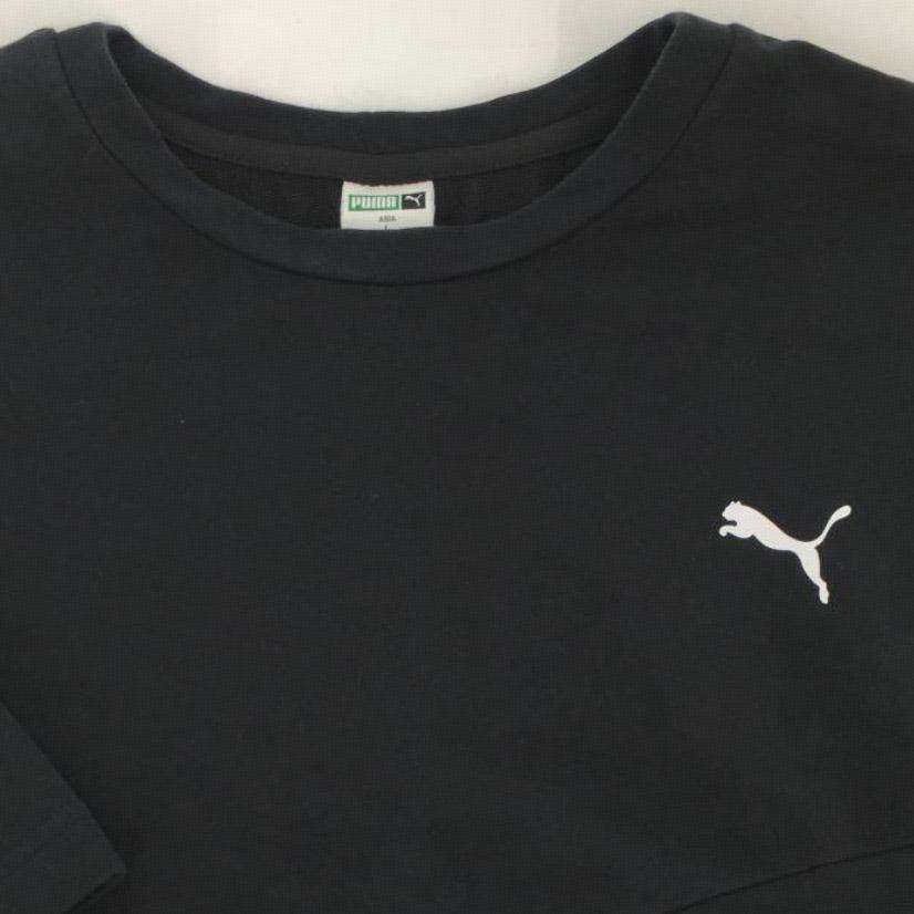 Puma Evide Form Stripe Crop Tee Women Tops Black 597397-01