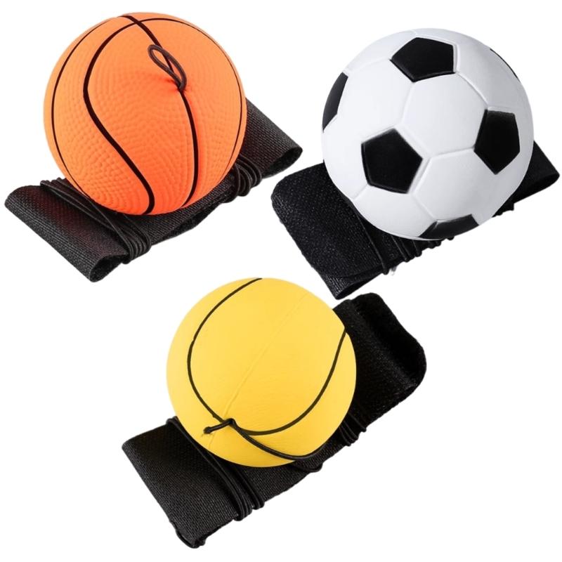 6Pcs Bouncing Ball Wrist Strength Trainer Wristbands Football Return Baseball Sports Wrist Balls for Kids Adults