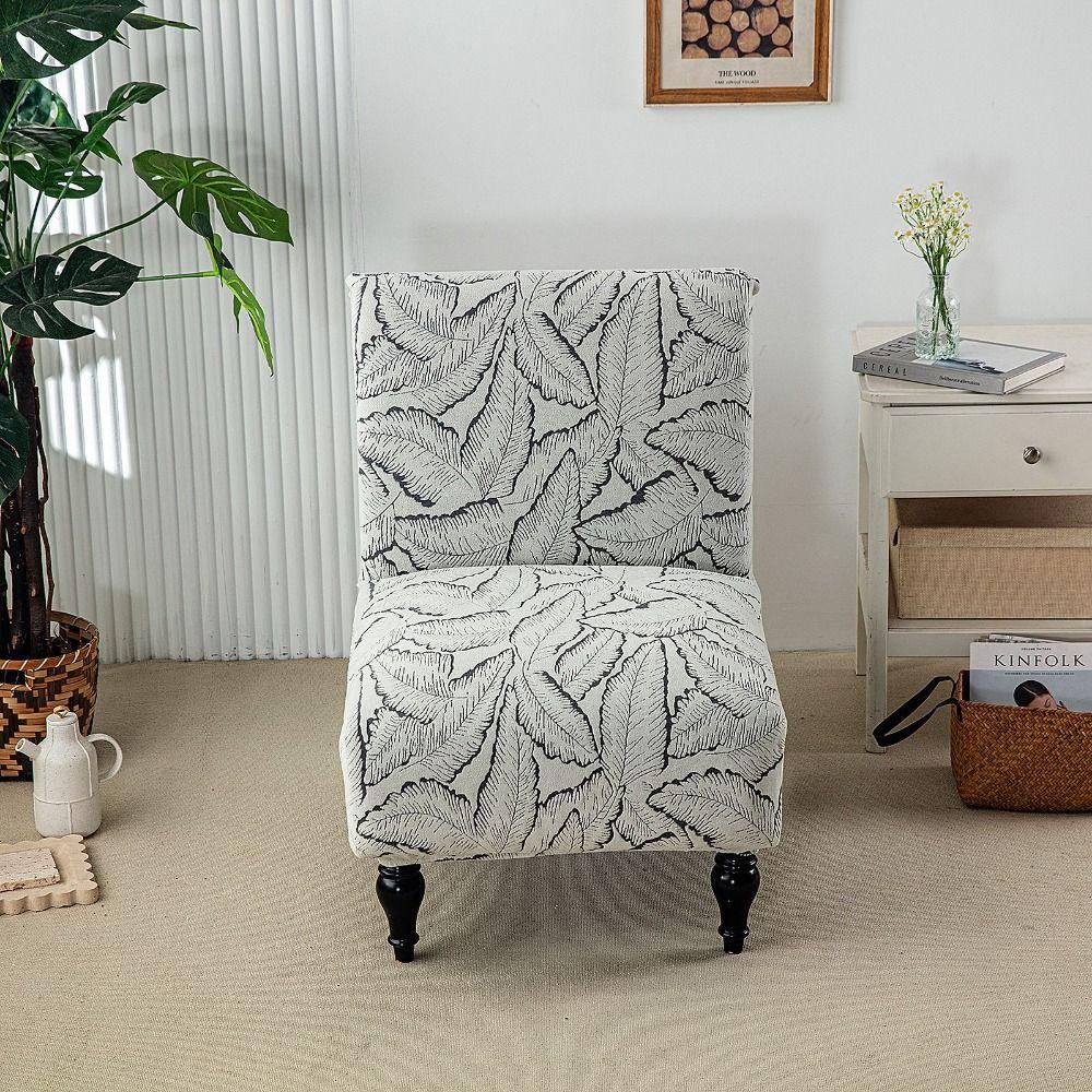 Printed Armless Chair Cover Washable Furniture Protector Cover Durable Single Sofa Slipcover