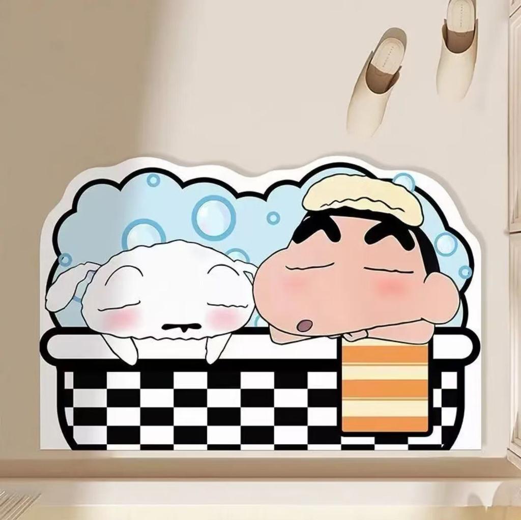 Crayon Shin-Chan Anime Figure Water Uptake Cartoon Gentle Plus Cozy Shower Room Mat Fast Drying Trendy Home Gifts