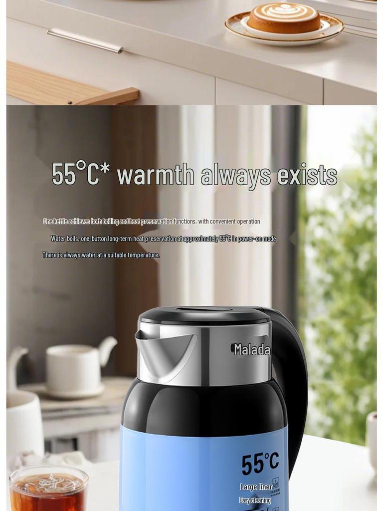 New Arrival: Malata Stainless Steel Electric Kettle with Automatic Keep Warm & Constant Temperature Features