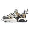 Li Ning Pan Gu Trek New York Fashion Apparel Week Non Slip Lightweight Low Top Chunky Sneakers Women's Khaki Brown 2019 AGLP088-4