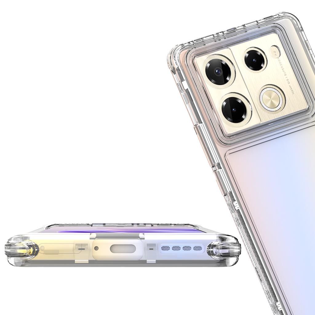 Etui Hybrydowe 3 w 1 Pancerne Odporne na Wstrząsy Dla Infinix Note 40Pro Plus GT 20 Pro Rama z Twardego Plastiku Przezroczysta Tylna Pokrywa z TPU Fundas