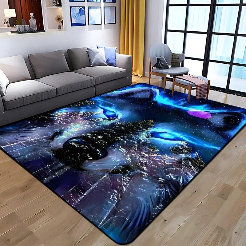Best Selling Wolf Art Printed Carpet for Living Room Large Area Rug Soft Mat E-sports Chair Carpets Alfombra Gifts Dropshopping