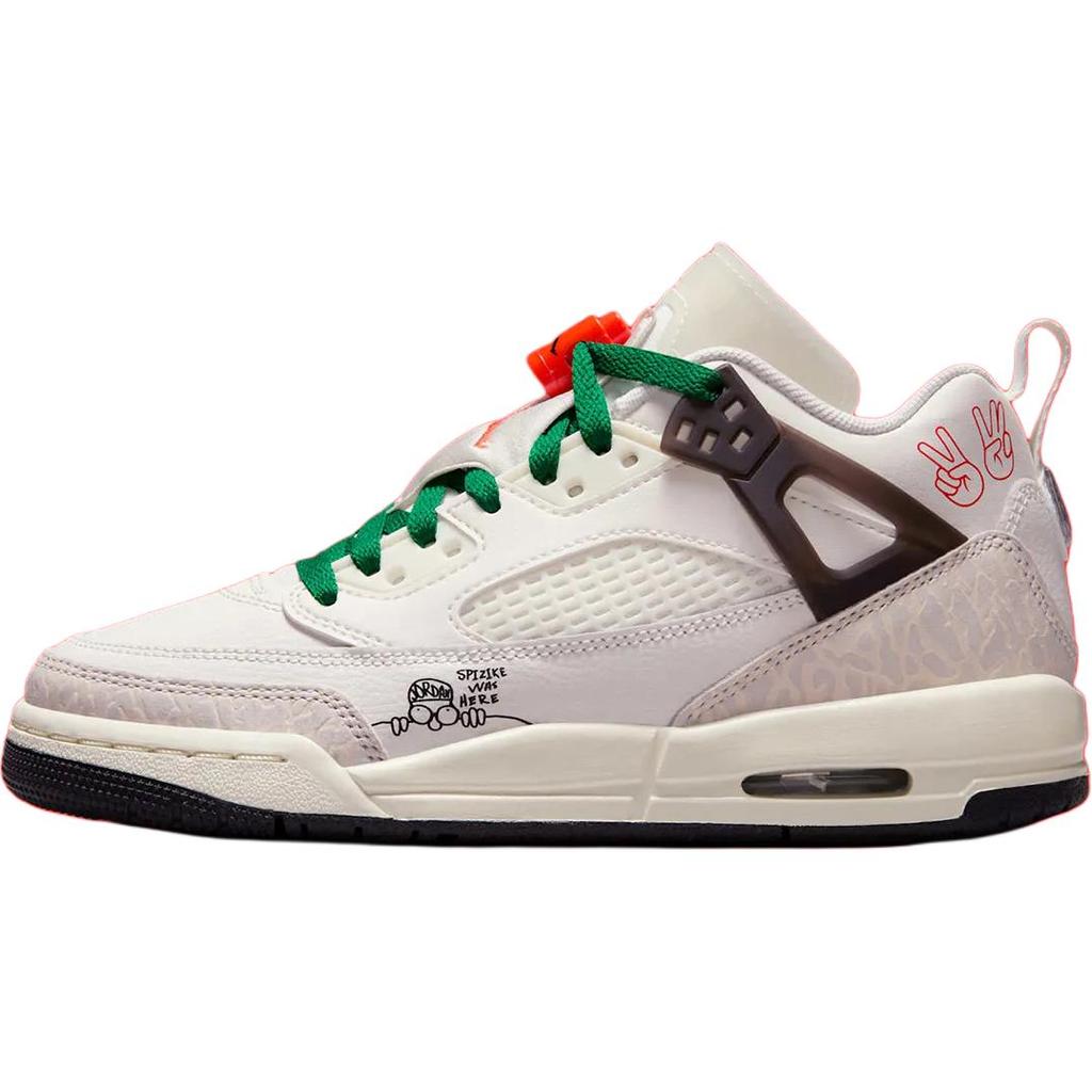 New Jordan Spizike Anti Slip Wear Resistant Mid Top Children's Basketball Shoes White Kids' HQ1670-183