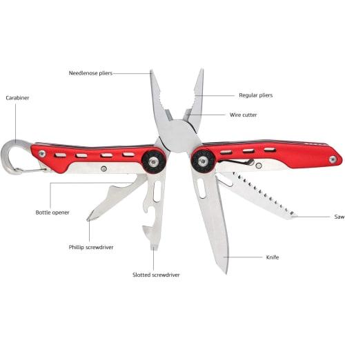 Basic 10-in-1 Multi-Tool Set with Nylon Case, Red