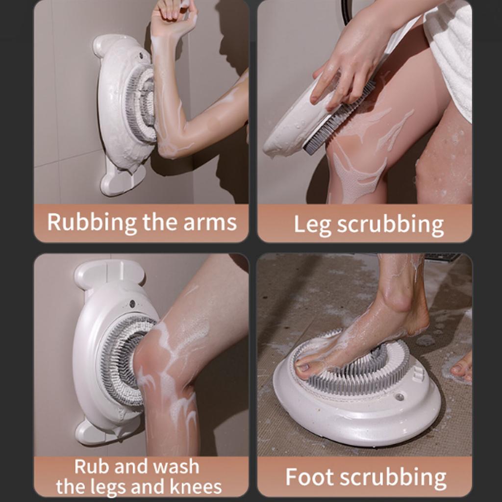 Electric Body Brush Automatic Movable Wall Mounted Electric Body Scrubber for Shower