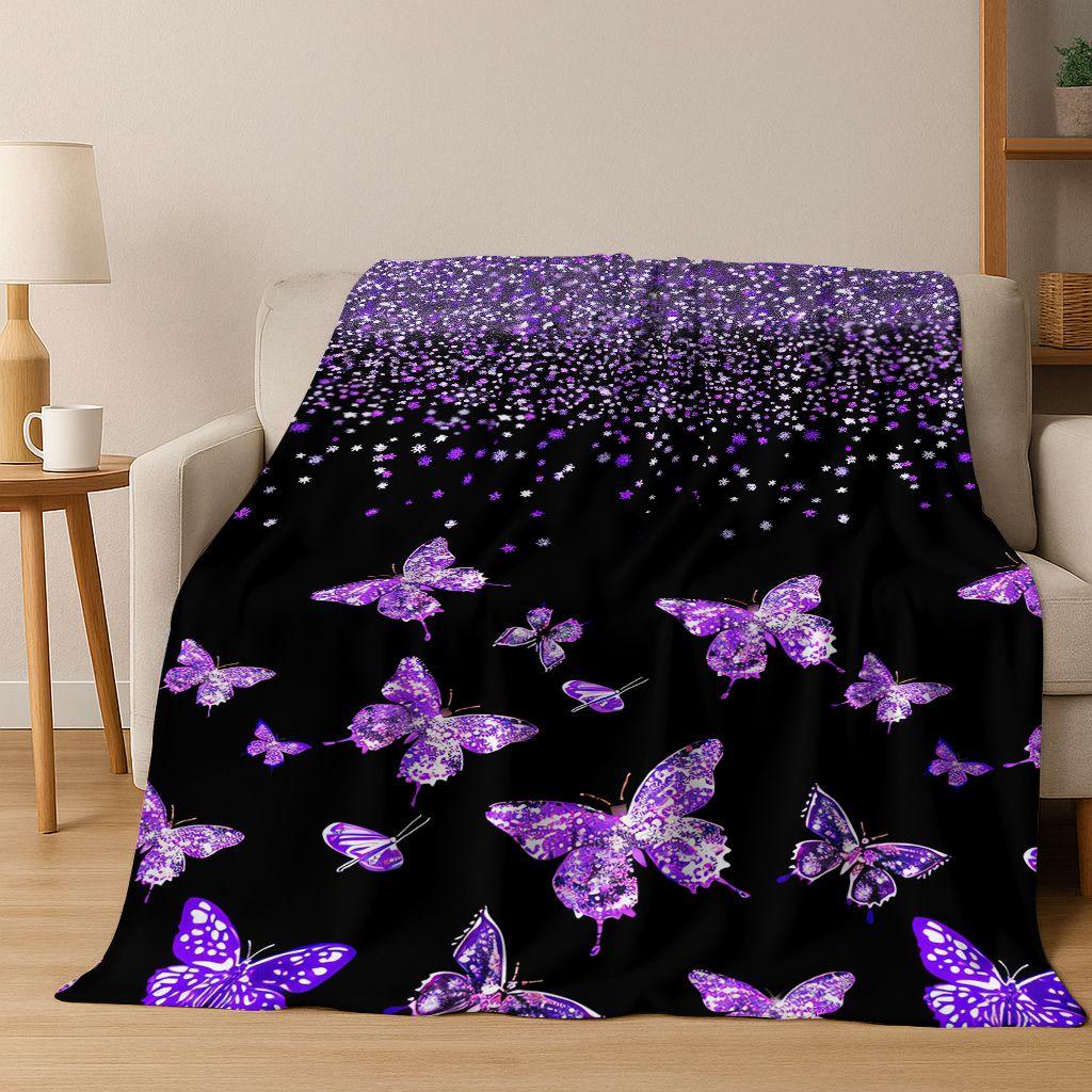 

26 Стилів Мультяшна Фланелева Ковдра Мрія Метелика Квітки , Затишна М яка Плед для Дому Спальні Ліжка Дивана Покривало для Пікніка Подарунок Дітям 75x90cm