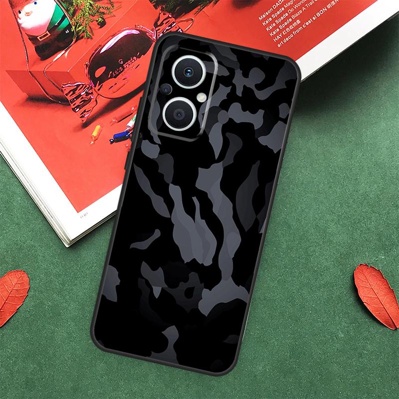 Schwarze Nacht-Tarnung Camouflage Hülle Für OPPO Reno 13F 14F 12F 11F 12 11 10 14 Pro 8T 8 Lite OPPO Find X9 X8 X6 X5 Pro Abdeckung
