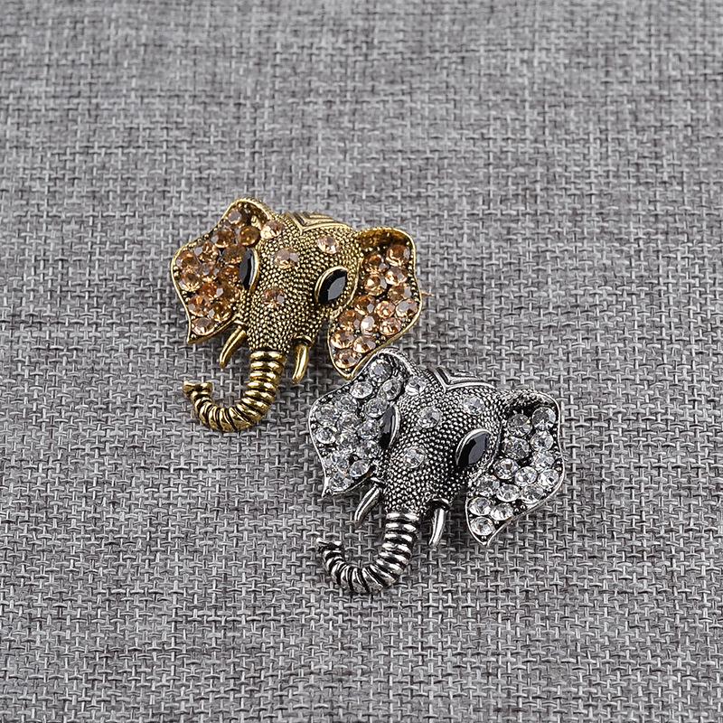 Vintage Alloy Shining Crystal Elephant Brooch Pin Fashion Pin Jewelry Unisex Gift