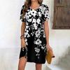 Fashion 3D Print Summer Dress Loose Casual Short Sleeve O-Neck Mini Dress