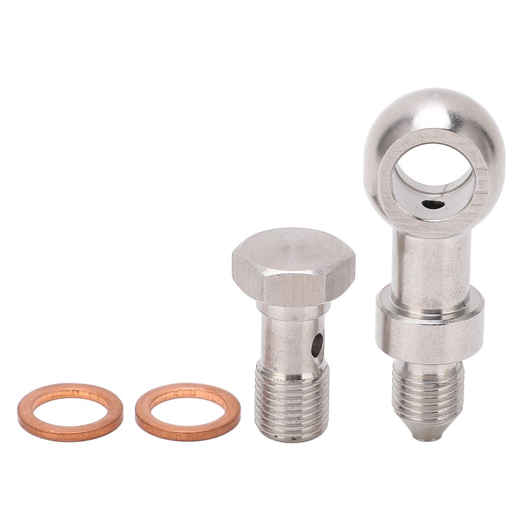 Banjo Bolt Kit M10x1.0 Stainless Steel Oil Resistant Hose Barb Washer Kit for Turbo Oil Feed 1.5mm