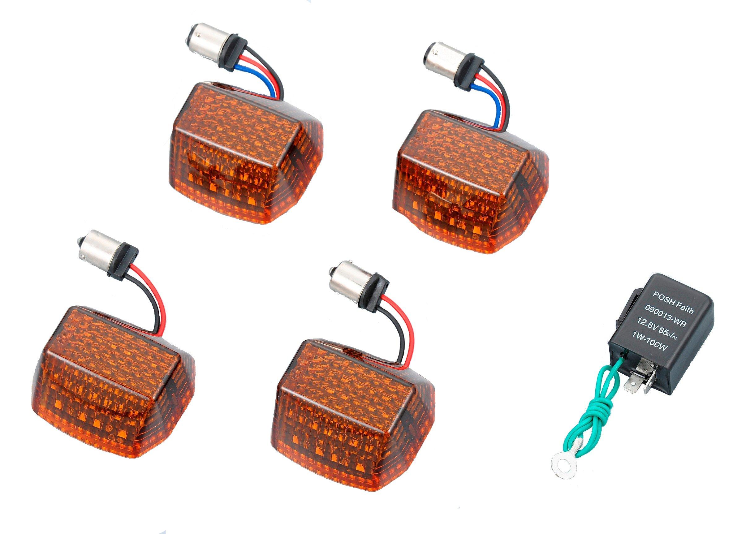 

POSH FAITH Motorcycle LED Conversion Kit for 071407 ZRX1200S/ZRX1200R/ZRX1100/ZRX1100II/ZRX400, Amber, янтарь