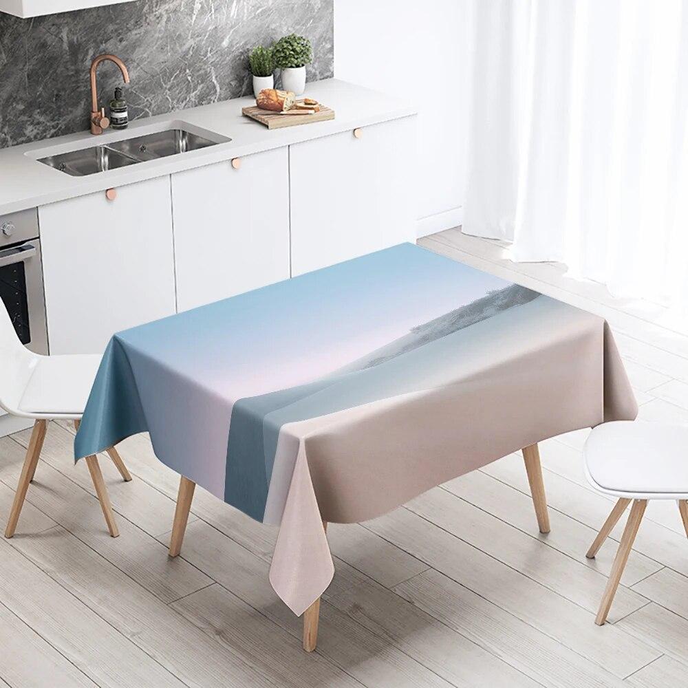 Landscape Tablecloth Natural Scenery  Anti-fouling and Waterproof Rectangular Kitchen Dining Table Home Decoration