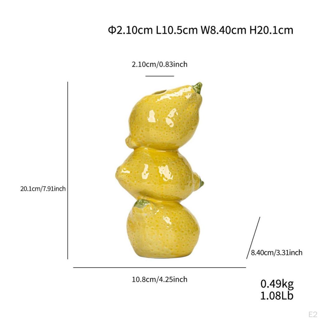 FruitShaped Flower Vase Nordic Style Fruit Bright Color Lemon Shaped Holder Orange