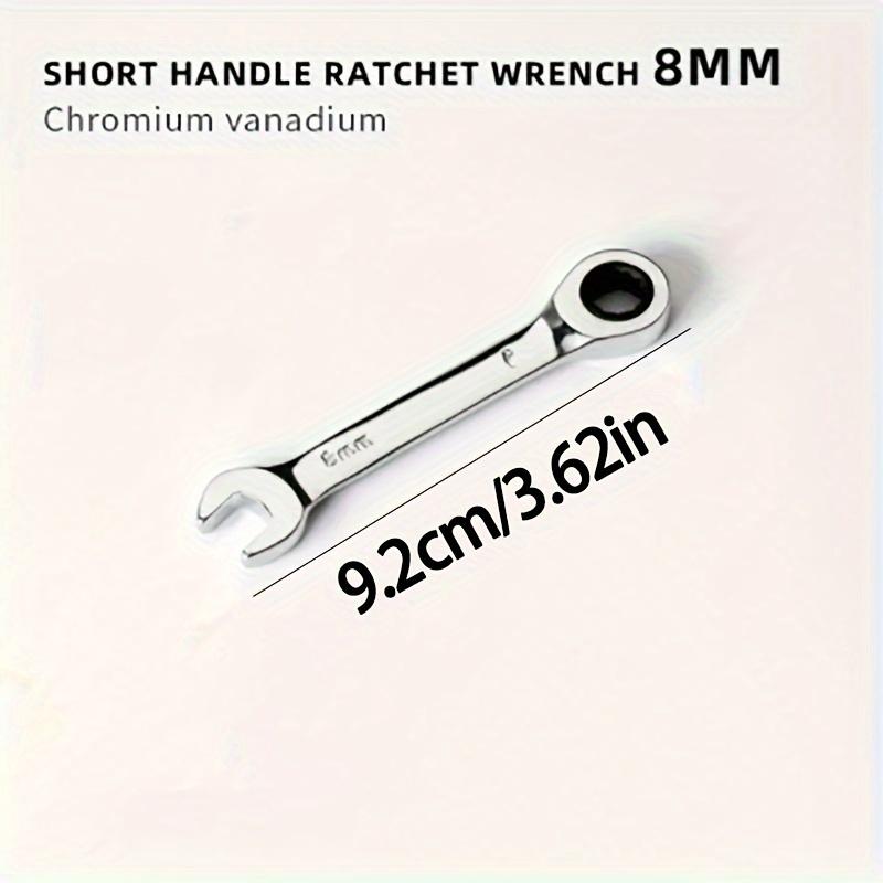 [Reversible Wrench] 6mm-19mm Reversible Combination Wrench | Short Handle Single Wrench, 72 Tooth Ratchet Socket Wrench Nut Maintenance Tool