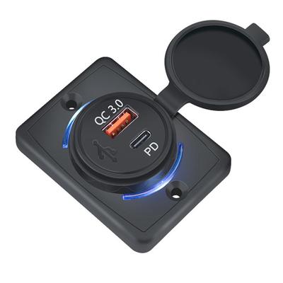 QC3.0 + 18W ładowarka samochodowa USB szybkie ładowanie QC 3.0 3.1A PD ładowanie panelu adaptera telefonu komórkowego dla Auto Boat Bus RV motocykle