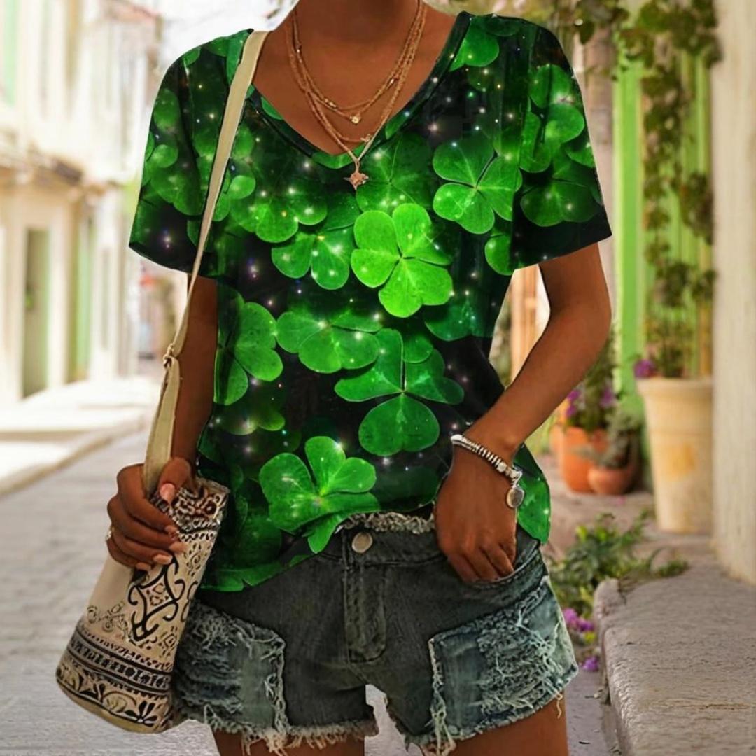 

Женская футболка летняя повседневная уличная блузка с V-образным вырезом и короткими рукавами Печатный рисунок универсальная Большой размер свободная удобная короткая 8XL