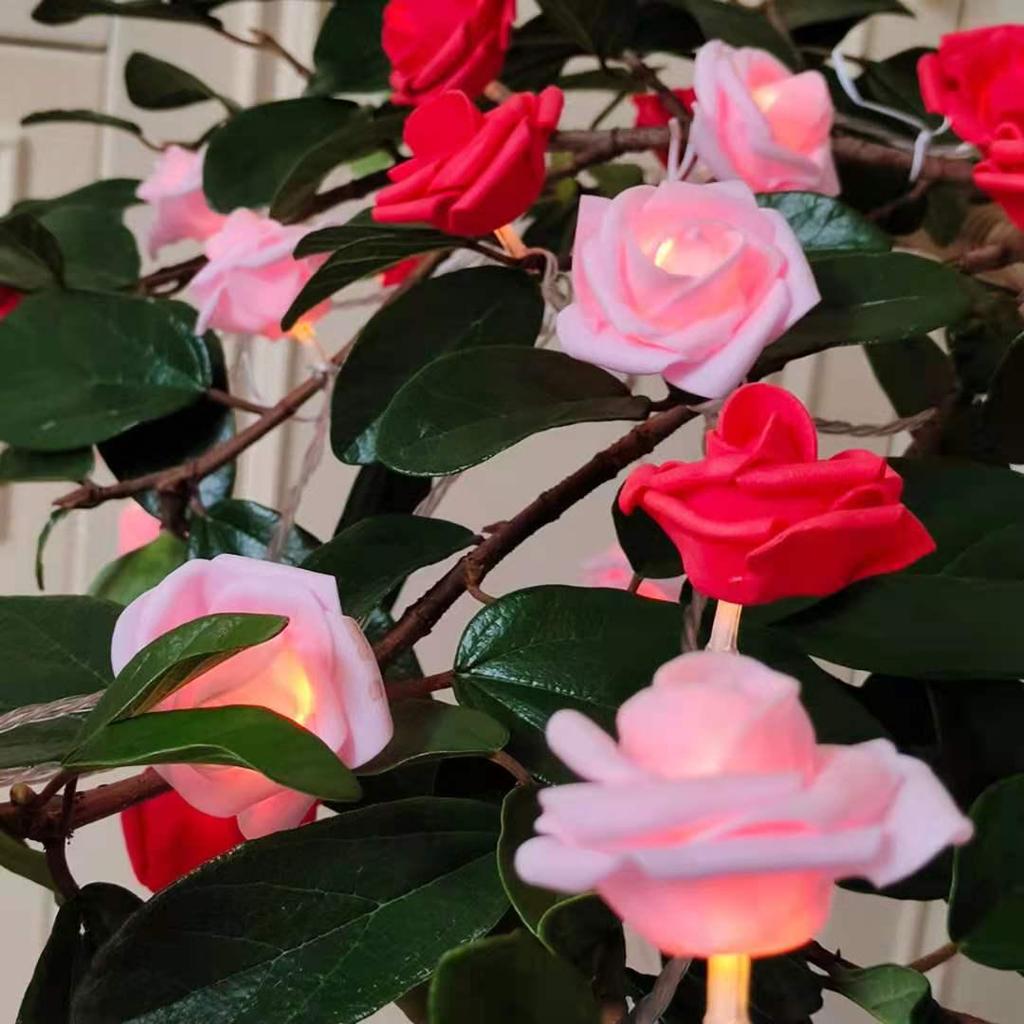 LED Colorful Rose String Lights for Valentine's Day & Romantic Room Decor