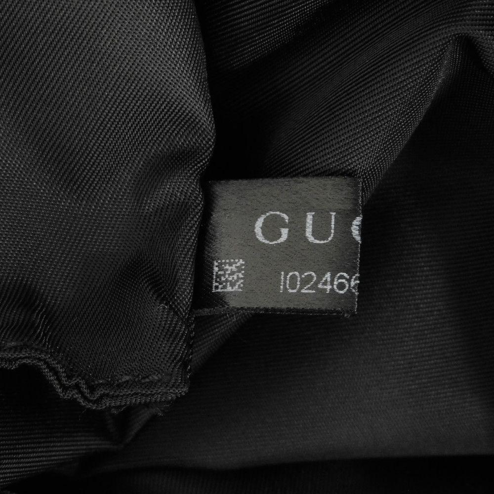 Used 9539 GG Nylon Tote 510332 K28AN 1000 7924 Calfskin 2-Way Shoulder Bag with Embossed Logo Black Men's from Japan