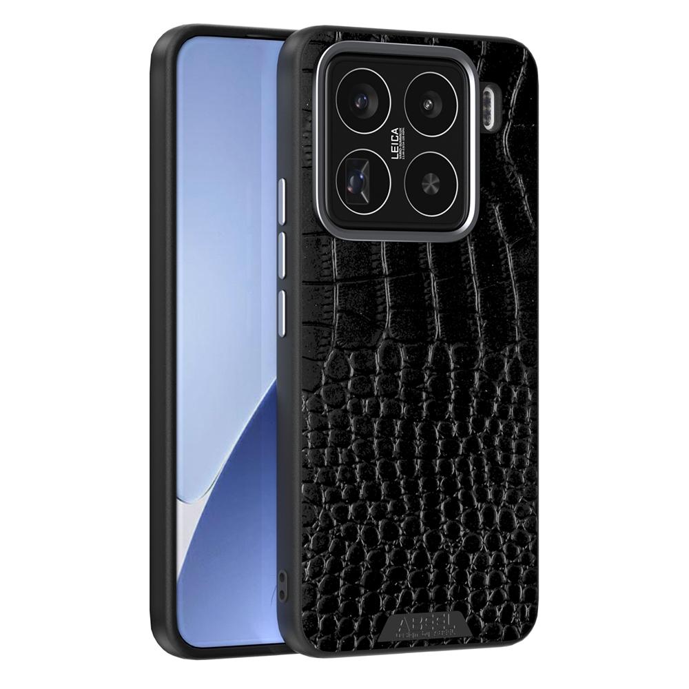 

ABEEL Чехол для Xiaomi 15 Pro с поддержкой MagSafe, текстура крокодила, микро-тиснение, задняя крышка Black