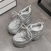 Fashion 10CM Women Platform Sneakers Lace-up Sport Dad Shoes High Top Chunky Casual Shoes Woman Thick Bottom Breathable Mesh Shoes