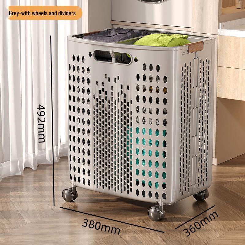 Extra Large Foldable Laundry Basket with Wheels - High Capacity, Movable & Durable