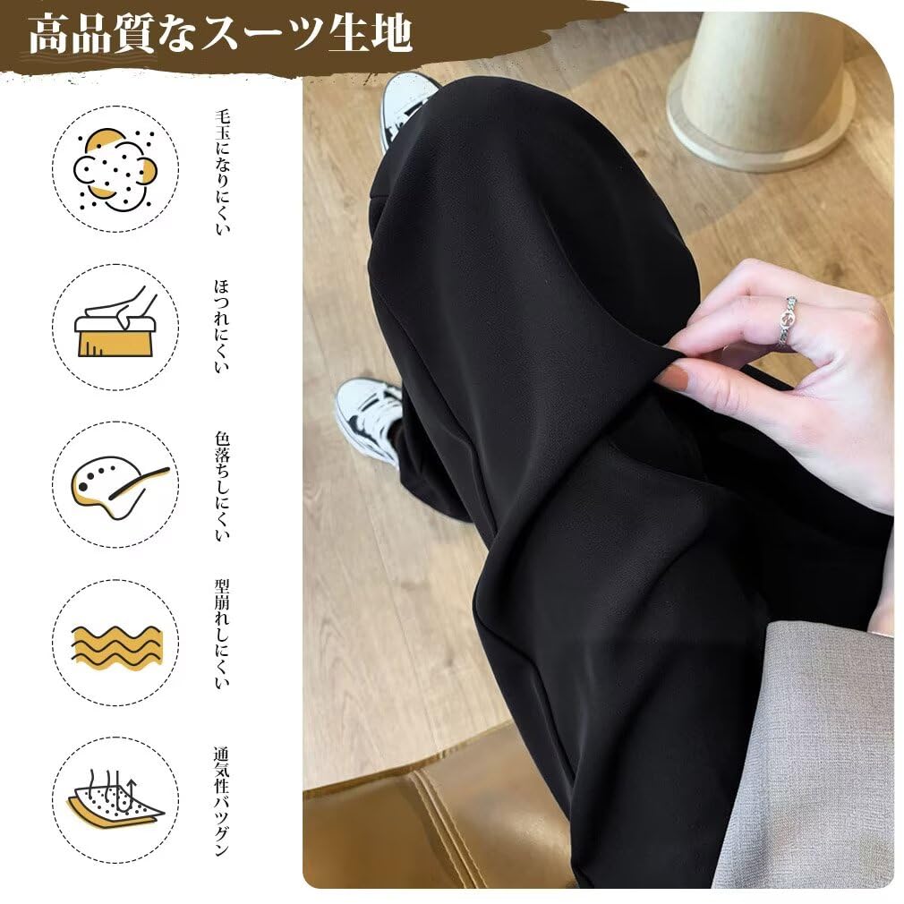 Guooolex Wide Leg Loose Long Suit Straight Leg Solid Women's Slacks, Fit, Flattering, Pants, Pants, Trousers, Color, Casual, Work, Spring, Summer,