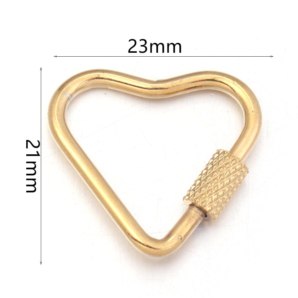 2pcs/lot Stainless Steel Screw Clasps Oval Heart Shape Carabiner Lock Clasp For Jewelry Connector Fastener DIY Keychain Supplies