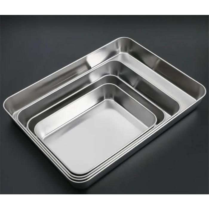 304 Stainless Steel Baking Tray Plate Bbq Tray With Removable Cooling Rack Set Baking cake Pan Sheet Non Toxic Oven Dishwasher