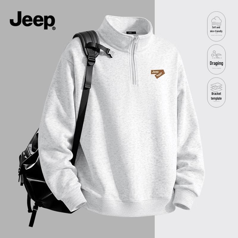 Jeep Men's Stand Collar Pullover Sweatshirt