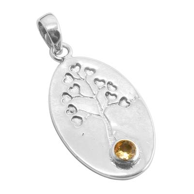 Bijoux faits à la main, pendentif citrine, bijoux en argent sterling 925, cadeau de fête des mères, pendentif en pierres précieuses