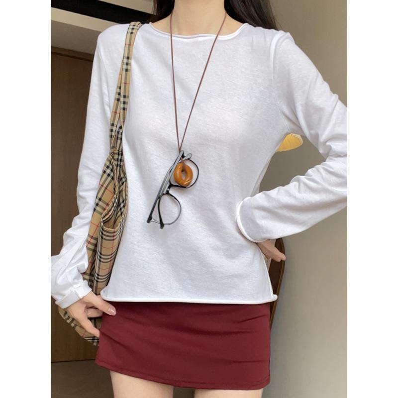 

1 Crew neck sunscreen blouse women s summer wear versatile loose and thin design curling shirt long-sleeved top S fits 80-50kg белый