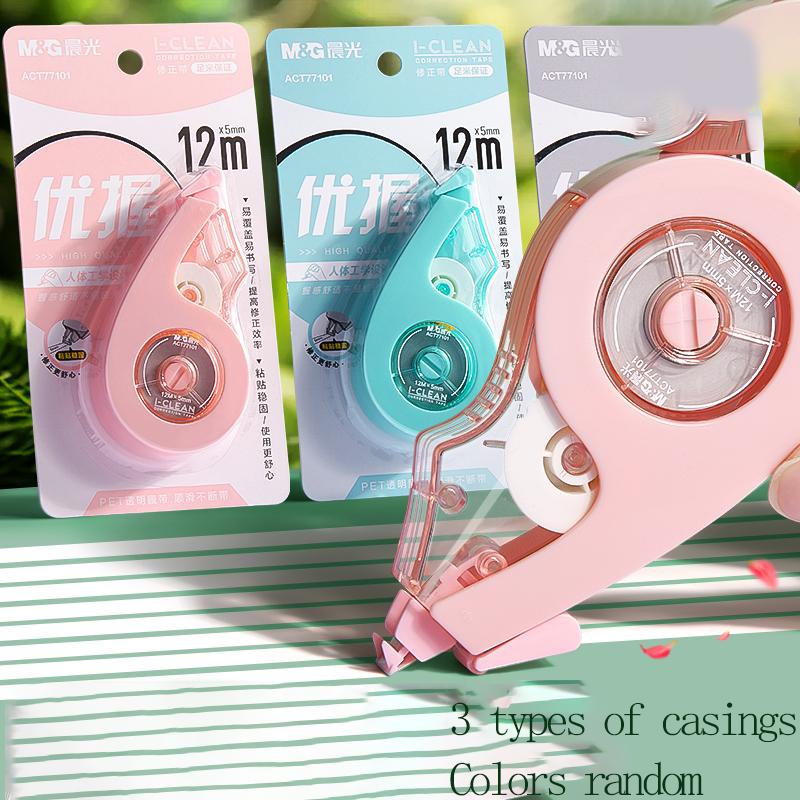 M&G Correction Tape with Ergonomic Grip 12m Tear-Resistant PET Film per Roll Ideal for Correcting Writing Errors