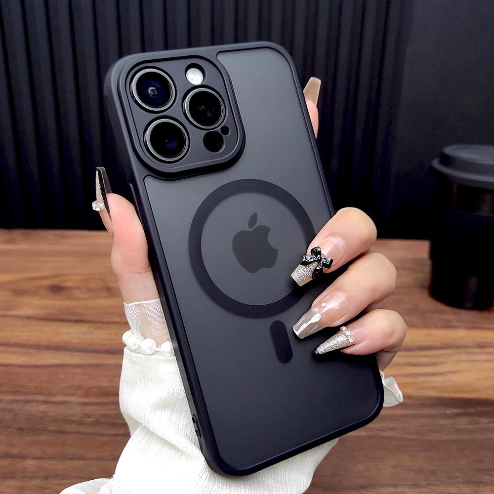 Luxury Matte Hard Case For iPhone 17 16 15 14 13 12 Pro Max 16Pro For Magsafe Mag Safe Wireless Charge Anti-fingerprint Cover