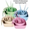 6Pcs 4 Colors Professional Hair Coloring Kit DIY Mixing Bowl Brush Set for Stylist