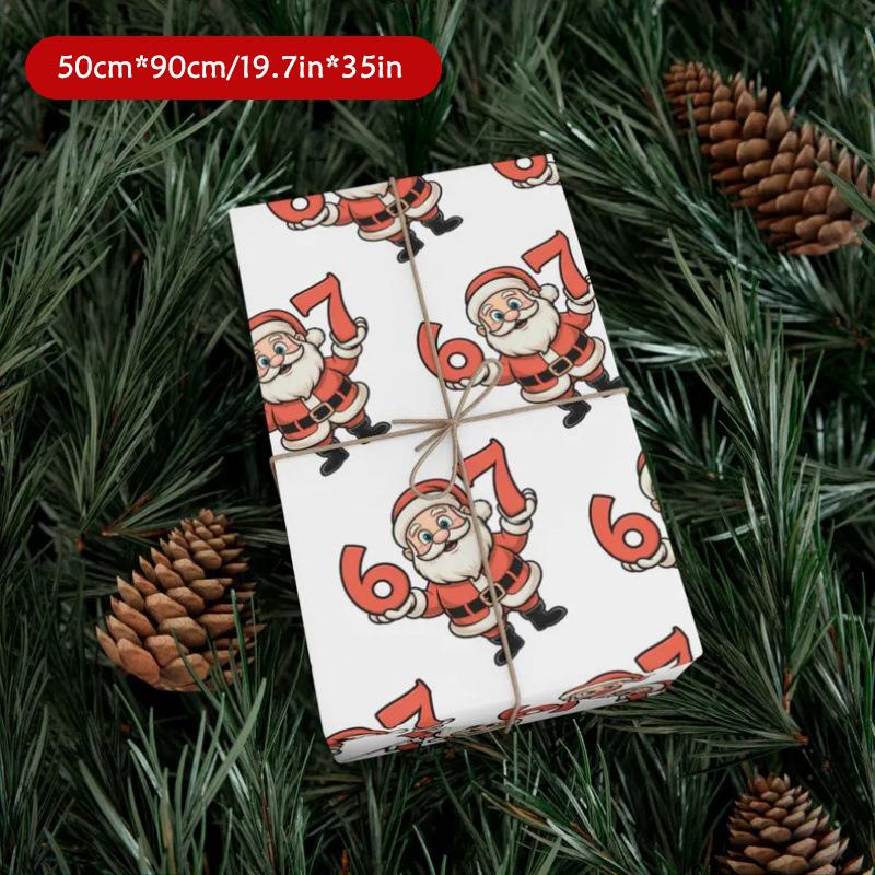 

67 Christmas Wrapping Paper, 6 7 Wrapping Paper, 67 Funny Christmas Gift Wrap For Kids, Santa 67 A