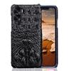 Genuine leather half-cover protective case for Honor X50, featuring cowhide, crocodile pattern, and skull design.