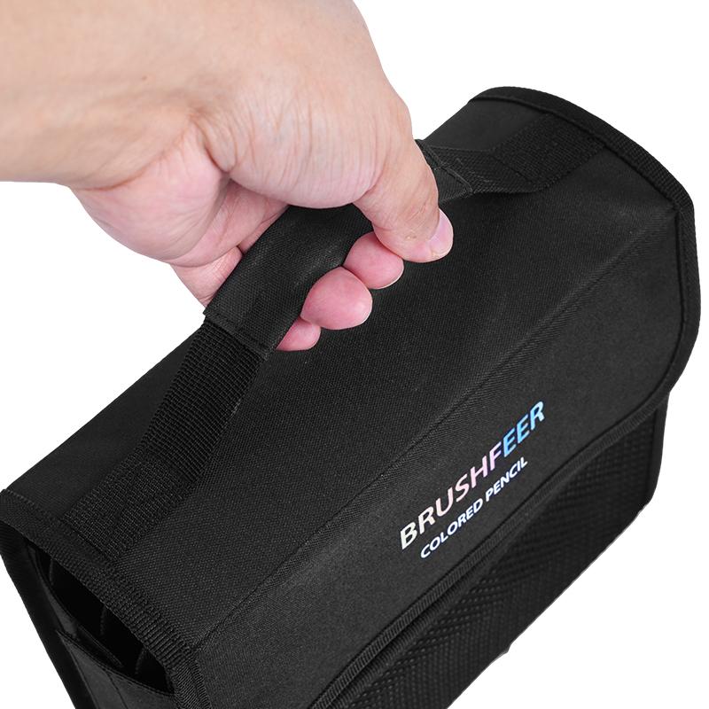 200 Holes Color Pencil Case Black Large Capacity Pencils Bag for Students Stationery Adult Artists and Colorists