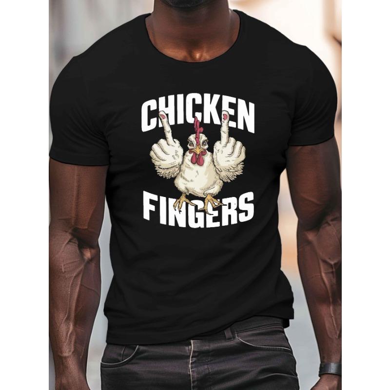 

European sizes Summer T-Shirt for Plus Size Men Featuring a Fun Graphic of a Chicken with a Playful Vibe, Perfect for Casual Wear in Daily Life 4XL