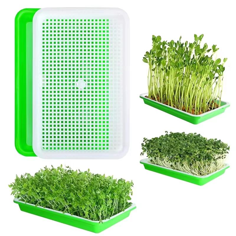 Hydroponic Seedling Trays for Bean Sprouts And Soil-Less Vegetable Cultivation Home Germination Pots for Sprouting Greens