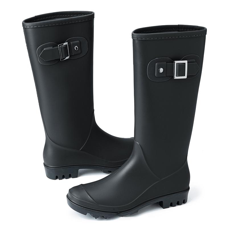 Waterproof Rain Boots Women Adult High Tube Buckle Long Tube Water Shoes Autumn