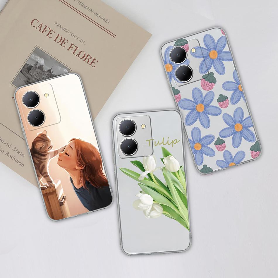 Creative Case For Vivo Y36 5G Soft Transparent TPU Silicone Model V2248 Slim Phone Shell Shockproof Protective Back Cover Coque