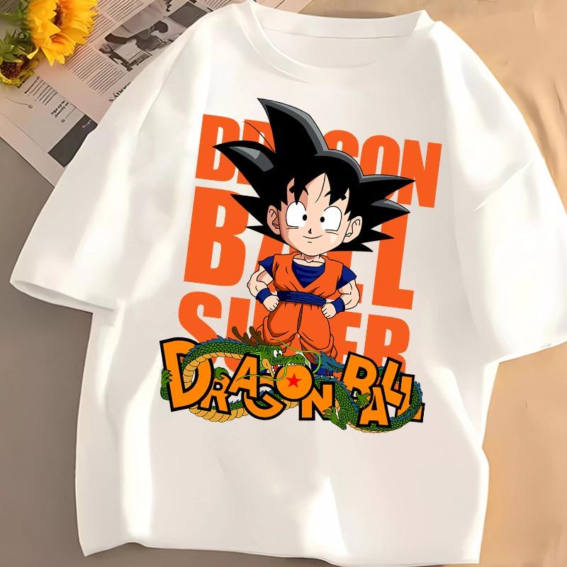 Dragon Ball Children Short Sleeve T-Shirt Boys Summer Casual Breathable Tees Anime Print Cotton Crew Neck Tops Cartoon Pullover