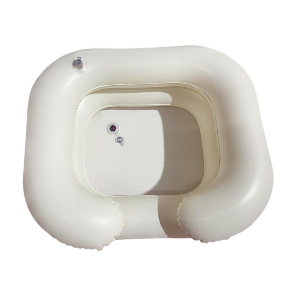 Inflatable Shampoo Basin Portable Hair Wash Tub for Limit Mobility Bedridden White