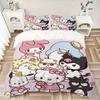 3pcs Hanamaruobake & Friends Sanrio Bedding Set - Includes Quilt Cover and Pillowcases, Suitable for All Seasons, Machine Washable - Ideal G