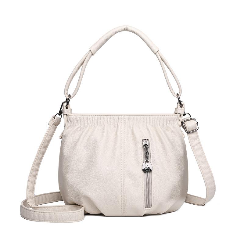 Fashionable Handbag Ladies' Bag Bucket Bag Underarm Bag Casual Soft Leather Feel Crossbody Bag for Middle-aged Women